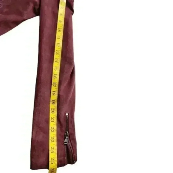 Express Jacket Suede Biker Moto Genuine Leather Oxblood Women's size Large - Picture 14 of 16